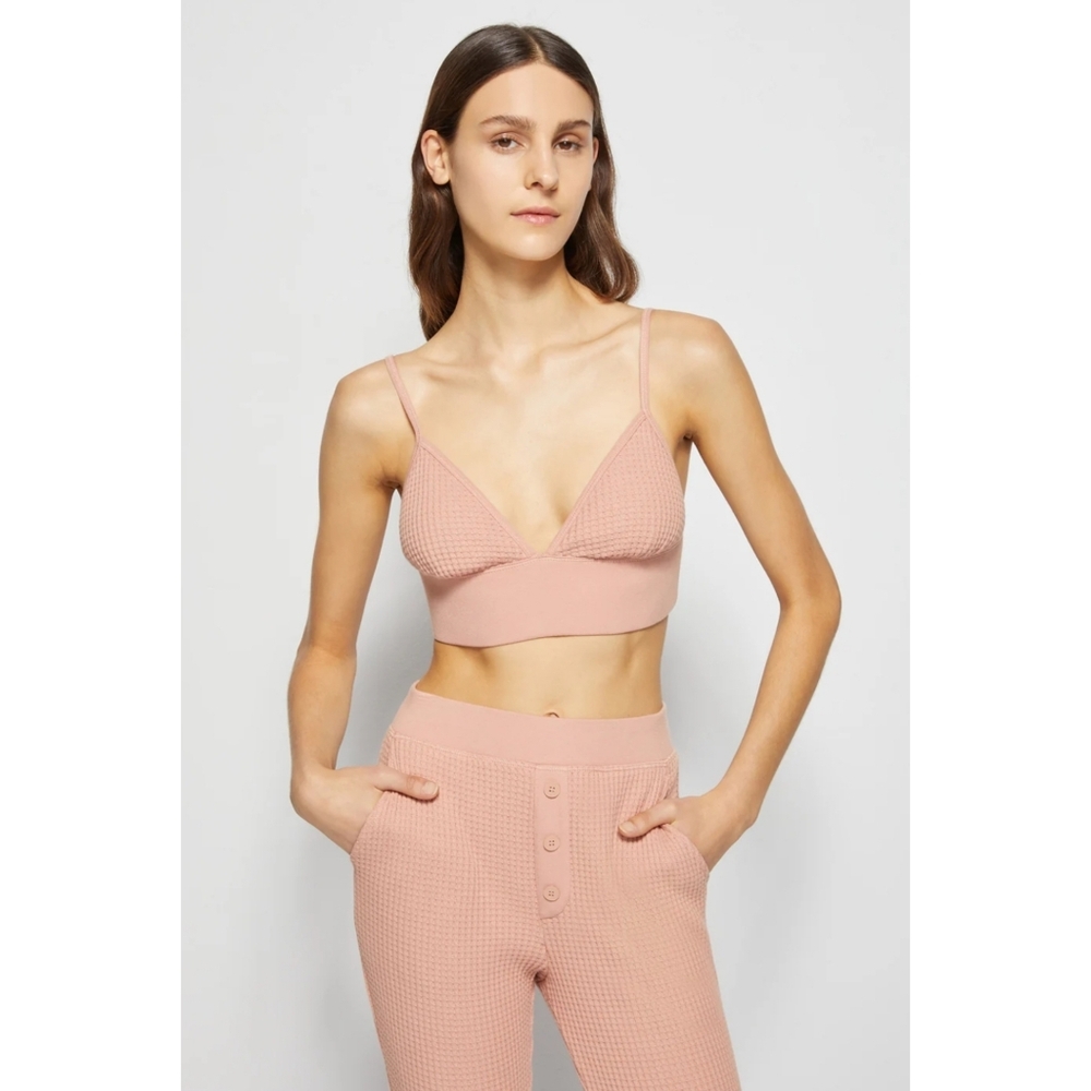 Jonathan Simkhai Juliette Waffle Bralette Size Small Color Chai NWT